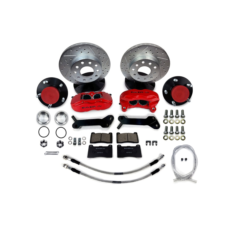 Baer Brakes 70 Ford Fairlane 11in SS4 Alum Hub Front SDZ Brake Kit - Fire Red - 4261655FR