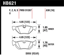 Load image into Gallery viewer, Hawk 2011-2011 BMW 125i HPS 5.0 Rear Brake Pads - HB621B.638