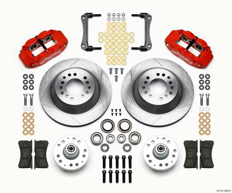 Wilwood Narrow Superlite 6R Front Hub & 1PC Rtr Kit 12.88in-Red 79-81 Camaro - 140-12280-R