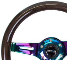 Load image into Gallery viewer, NRG Classic Wood Grain Steering Wheel (310mm) Black w/Neochrome 3-Spoke Center - ST-310BK-MC