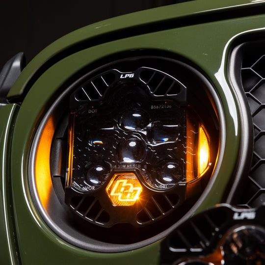 Baja Designs 18-25 Jeep Wrangler JL / 20-25 Gladiator JT DOT LP6 LED Headlight Kit - Amber - 448303