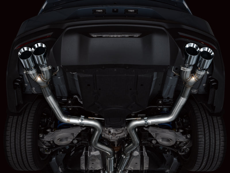 AWE 2024 Ford Mustang GT Fastback S650 RWD Track Edition Cat-Back Exhaust w/ Quad Chrome Silver Tips - 3020-42650