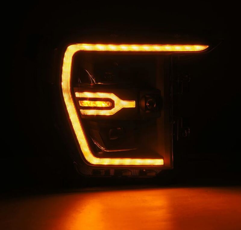 AlphaRex 21-22 Ford F150 Luxx-Series Projector Headlights Black w/Activ Light/Seq Signal - 880139