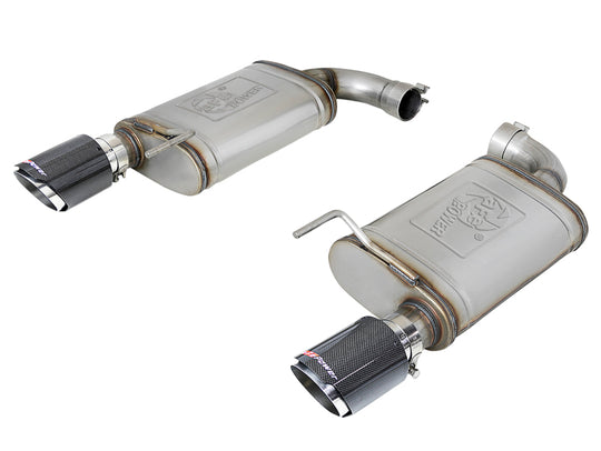 aFe MACH Force Xp SS Axle Back Exhaust System w/ Carbon Fiber Tips 15-17 Ford Mustang GT V8-5.0L - 49-43105-C