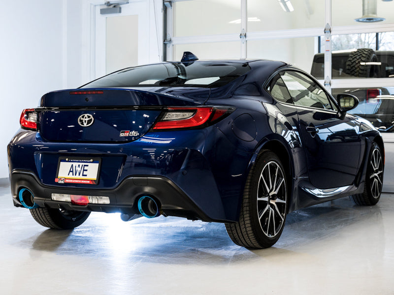 AWE Track Edition Exhaust for Subaru BRZ / Toyota GR86 / Toyota 86 / Scion FR-S - Vapor Blue Tips - 3020-39279
