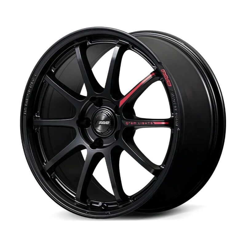 Gram Lights 57NR LIMITED II 18x9.5 +22 5-114.3 Semigloss Black Wheel w/ Black Cap/Stickers/Air Valve - WGN2X22ESB