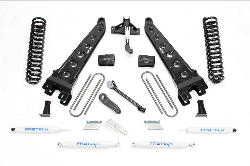 Fabtech 17-21 Ford F250/F350 4WD Gas 4in Rad Arm Sys w/Coils & Perf Shks - K2253