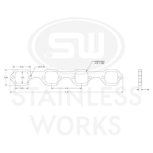 Load image into Gallery viewer, Stainless Works SBF Victor Senior Heads Square Port Header 304SS Exhaust Flanges 2in Primaries - HFSBFVICT200