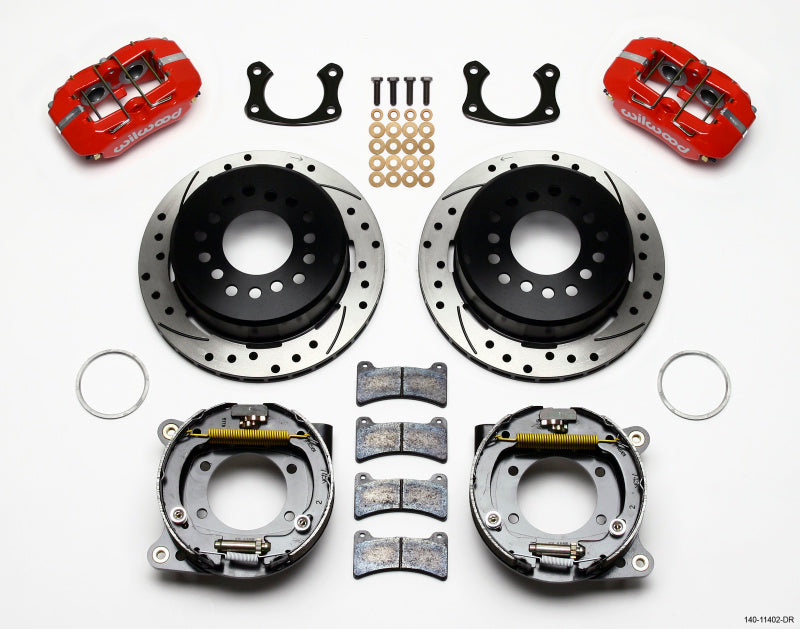 Wilwood Dynapro Low-Profile 11.00in P-Brake Kit Drill-Red New Big Ford 2.36in Offset - 140-11402-DR