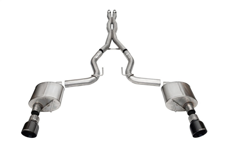 Corsa 24+ Ford Mustang GT Xtreme Cat-Back Ex. Sys. 3.0in Dual Rear Exit w/4.5in Black PVD Pro Tips - 21250BLK