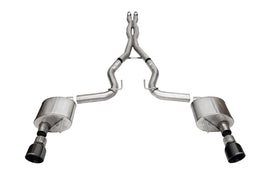 Corsa 24+ Ford Mustang GT Xtreme Cat-Back Ex. Sys. 3.0in Dual Rear Exit w/4.5in Black PVD Pro Tips - 21250BLK