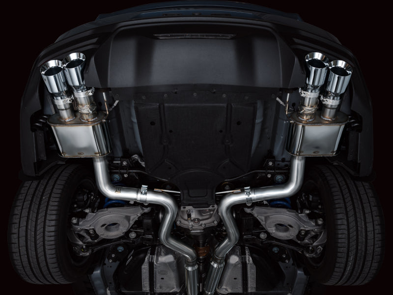 AWE 2024 Ford Mustang GT Fastback S650 RWD SwitchPath Cat-Back Exhaust w/ Quad Chrome Silver Tips - 3025-42650