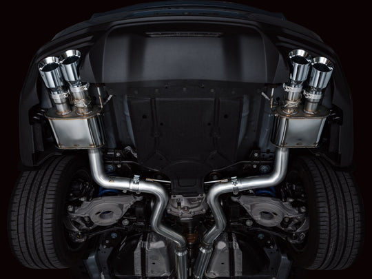 AWE 2024 Ford Mustang GT Fastback S650 RWD SwitchPath Cat-Back Exhaust w/ Quad Chrome Silver Tips - 3025-42650