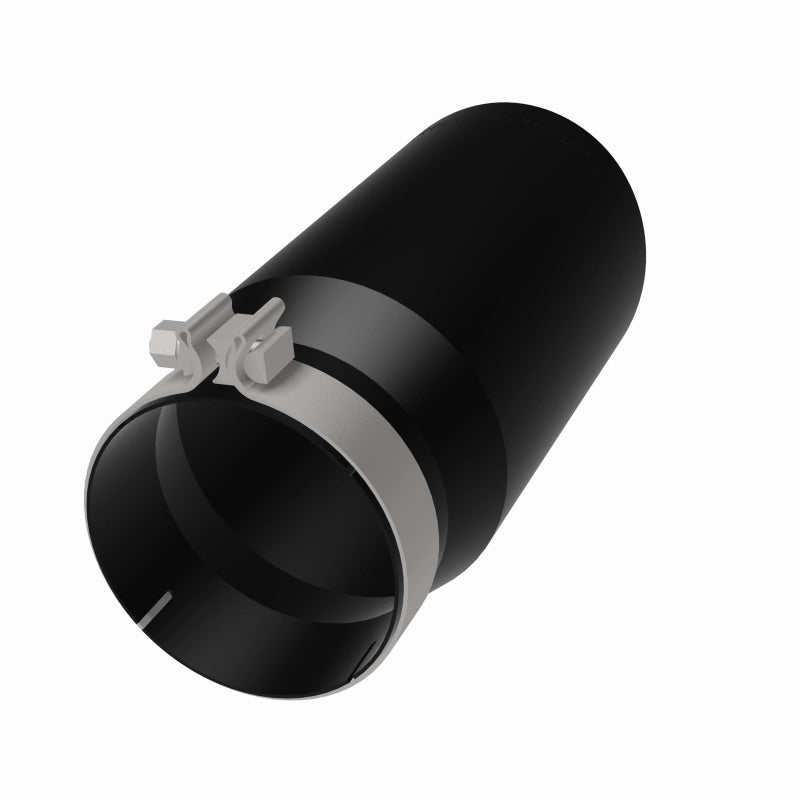 MagnaFlow Tip Stainless Black Coated Single Wall Round Single Outlet 6in Dia 5in Inlet 13in L - 35239