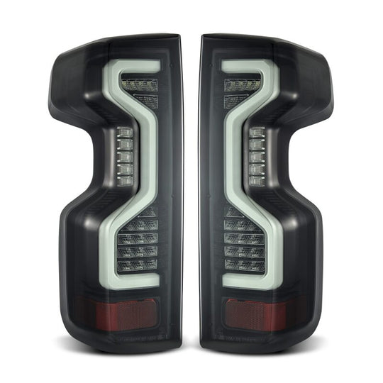 AlphaRex 19-23 Chevrolet Silverado 1500/2500HD/3500HD PRO-Series LED Tail Lights Jet Black - 620070