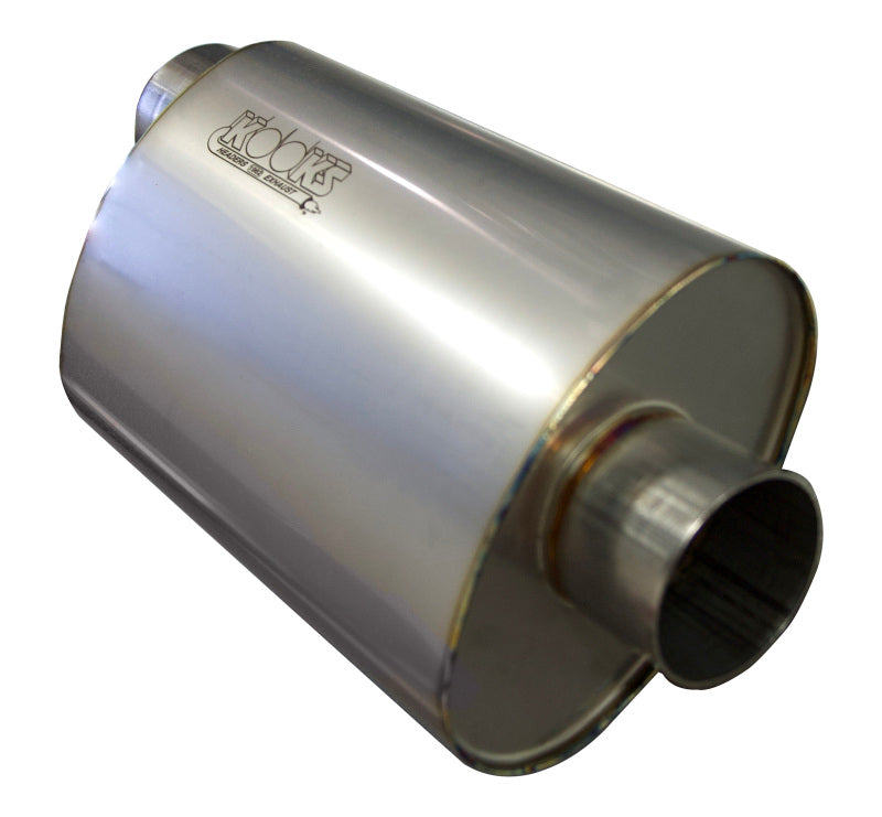 Kooks 3in Oval Center/Offset Muffler 12in Long Body Stainless Steel - MUF-018