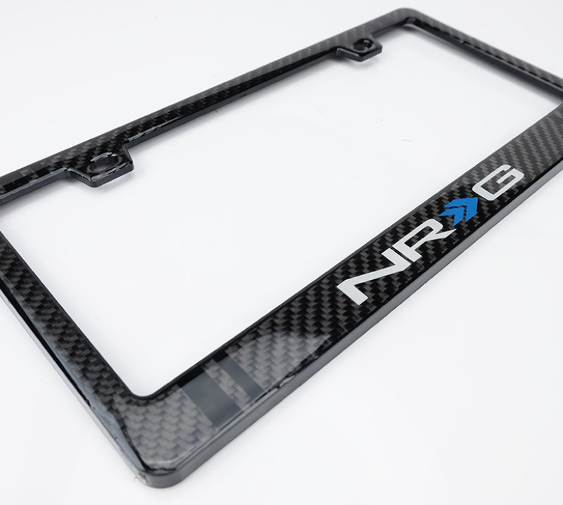 NRG Carbon License Plate Frame/ Fiber Poly Dip Finish Wet w/ NRG Logo - CARB-P200N
