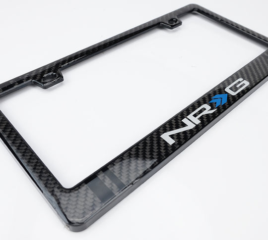 NRG Carbon License Plate Frame/ Fiber Poly Dip Finish Wet w/ NRG Logo - CARB-P200N