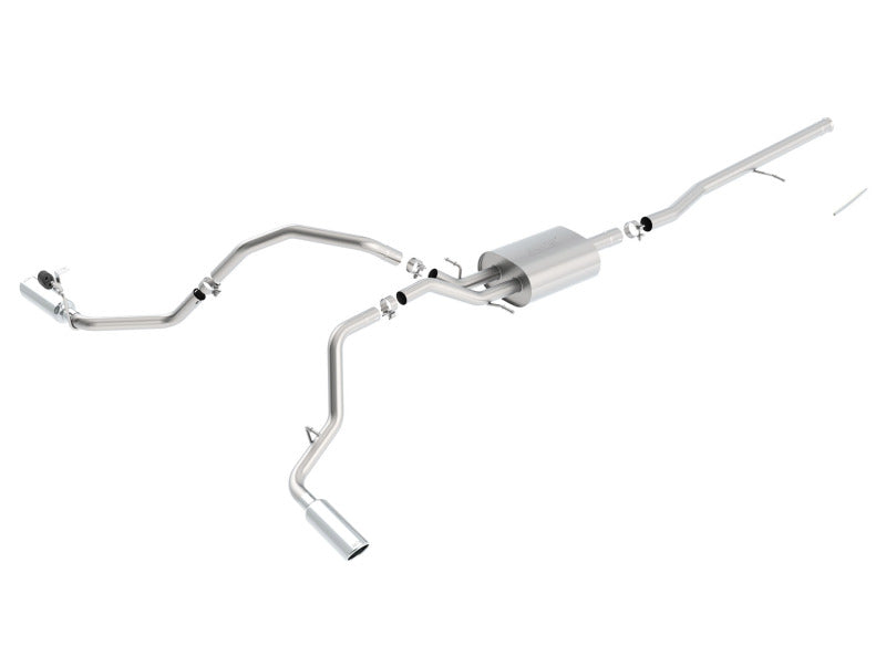 Borla 14 Silv/Sierra C/B Exhaust S-Type 1500 5.3L V8 AT/MT 2&4WD Ext Cab Split Side Exit - 140545