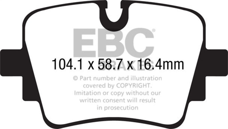 EBC 13+ Jaguar F-Type (Cast Iron Rotors Only) 3.0 Supercharged (340) Redstuff Rear Brake Pads - DP32190C