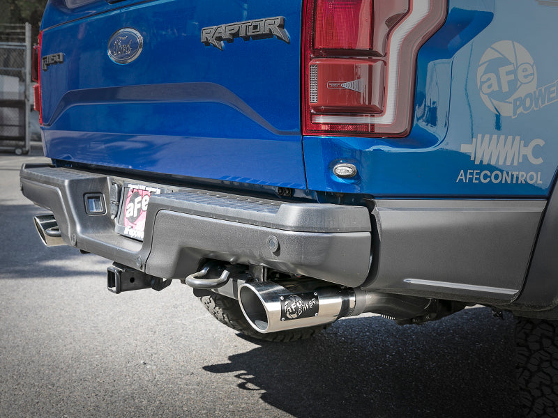 aFe MACHForce-XP 3in to 3-1/2in 304 SS Cat-Back Exhaust w/Polished Tips 17-18 Ford F-150 Raptor 3.5L - 49-33094-P
