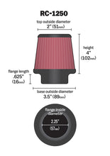 Load image into Gallery viewer, K&amp;N Universal Chrome Filter 2.25 Inch Flange / 3.5 Inch Base / 2 Inch Top / 4 Inch Height - RC-1250