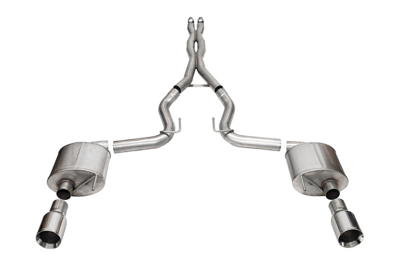 Corsa 24+ Ford MustangGT Sport Cat-Back Exhaust Sys. 3.0in Dual Rear Exit w/4.5in Straight Cut Tips - 21255