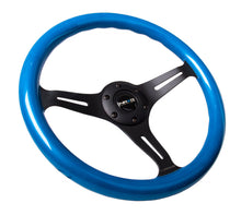 Load image into Gallery viewer, NRG Classic Wood Grain Steering Wheel (350mm) Blue Pearl/Flake Paint w/Black 3-Spoke Center - ST-015BK-BL