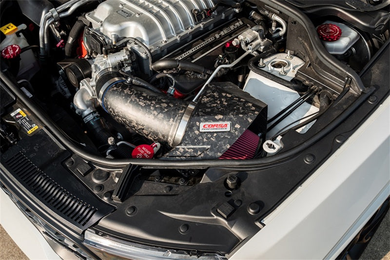 Corsa 2020-2025 Dodge Durango SRT Hellcat Carbon Fiber Air Intake w/ DryTech Forged CF - Black - 44011D-MF