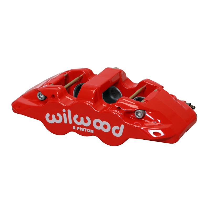 Wilwood caliper AERO6 1.75/1.62/1.62 1.25 rotor .80 THK pad R/H red - 120-16892-RD