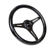 Load image into Gallery viewer, NRG Classic Wood Grain Steering Wheel (350mm) Black Sparkled Grip w/Black 3-Spoke Center - ST-015BK-BSB