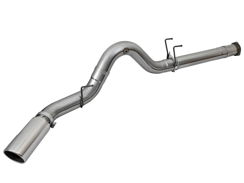 aFe LARGE BORE HD 5in 409-SS DPF-Back Exhaust w/Polished Tip 2017 Ford Diesel Trucks V8 6.7L (td) - 49-43090-P