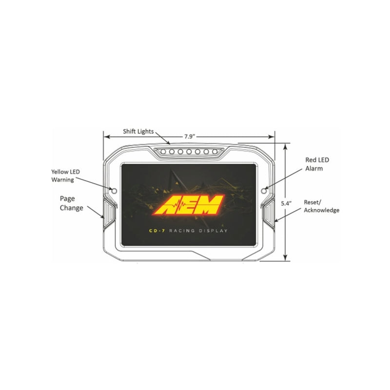 AEM CD-7 Non Logging Race Dash Carbon Fiber Digital Display (CAN Input Only) - 30-5700