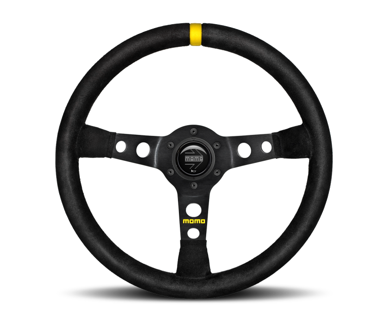 Momo MOD08 Steering Wheel 350 mm - Black Leather/Black Spokes/1 Stripe - R1908/35L
