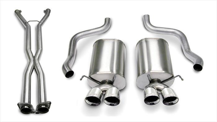 Corsa 06-08 Chevrolet Corvette C6 (A/T) 2.5in Sport Cat-Back Exhaust - 3.5in Black Twin Tips - 14169CB6