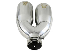 Load image into Gallery viewer, aFe Takeda 2.5in 304 Stainless Steel Clamp-on Exhaust Tip Drivers Side 2.5in Inlet 4inDual- Polished - 49T25484-P122