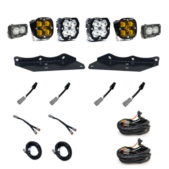 Baja Designs 17-20 Ford Raptor Squadron 2.0 Sport (Spot) + 1.0 SAE - Amb + S2 Sport W/C Fog Pkt Kit - 440070