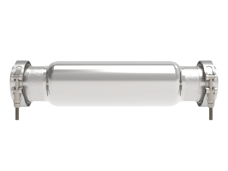 aFe MACH Force-Xp Resonator 3 IN Inlet/Outlet x 4 IN Dia. x 12 IN Body x 16 IN Overall Length - 49M10006