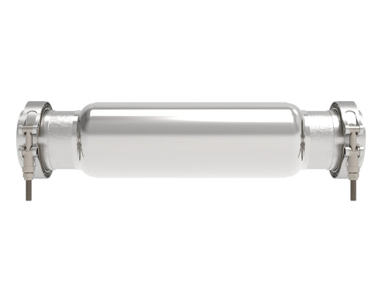 aFe MACH Force-Xp Resonator 3 IN Inlet/Outlet x 4 IN Dia. x 12 IN Body x 16 IN Overall Length - 49M10006