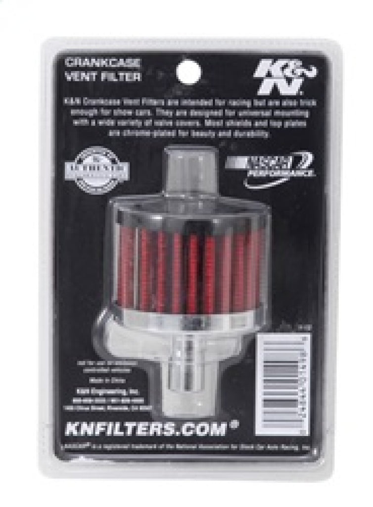 K&N Steel Base Crankcase Vent Filter .5in Vent OD x 2in OD x 1.5in Height - 62-1010