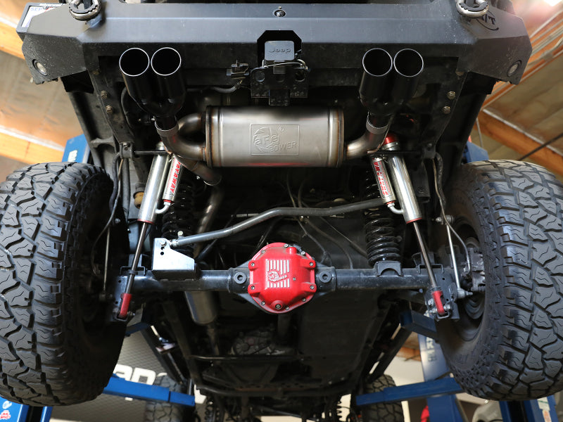 aFe Vulcan Series 2.5in 304SS Cat-Back Exhaust 07-18 Jeep Wrangler (JK) V6-3.6/3.8L w/ Black Tips - 49-38087-B