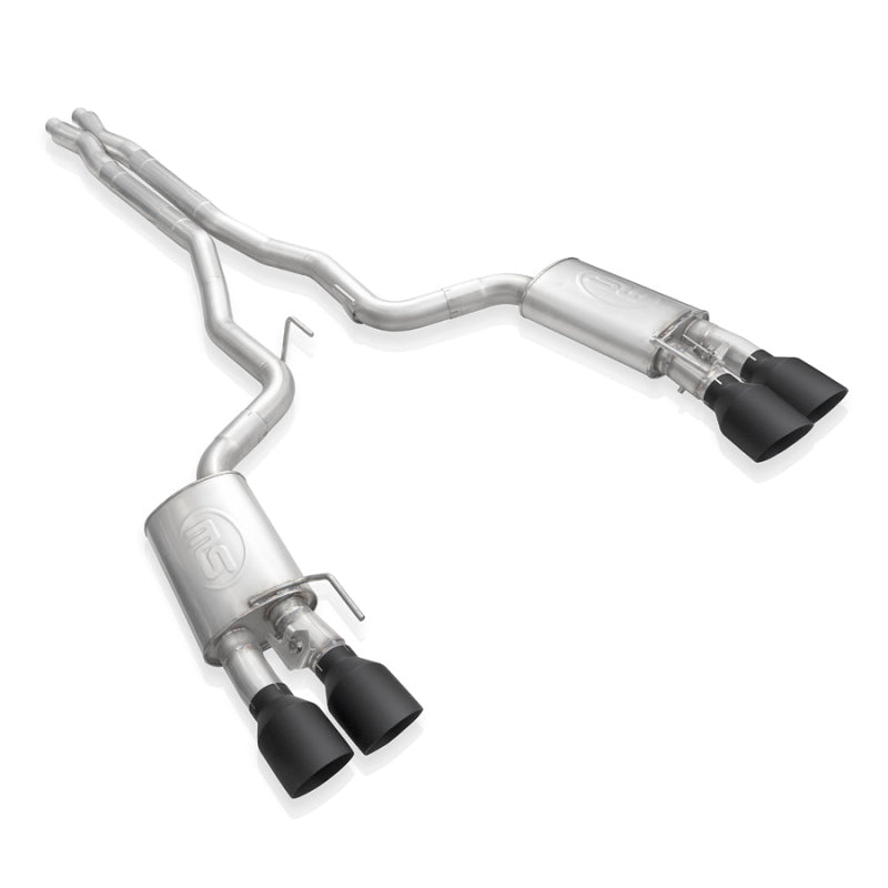 Stainless Works 2020 Ford GT500 Legend Catback X-Pipe Exhaust Factory Connect - Black Tips - GT500CBXFCLB
