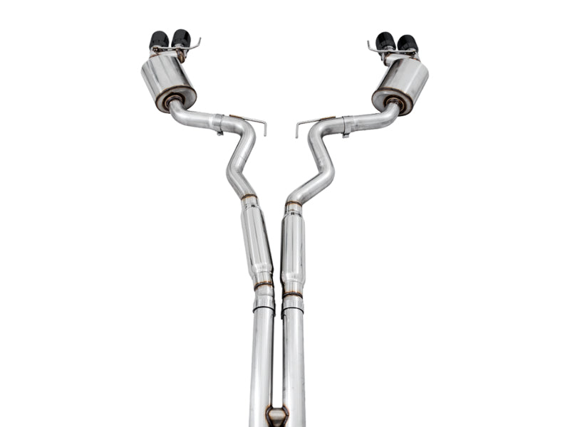 AWE Tuning 2018+ Ford Mustang GT (S550) Cat-Back Exhaust - Touring Edition (Quad Diamond Black Tips) - 3015-43106