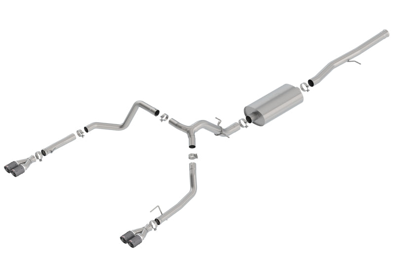 Borla 19 Chevrolet Silverado/GMC Sierra 1500 6.2L SS Touring Catback Exhaust - Carbon Fiber Tips - 140772CF