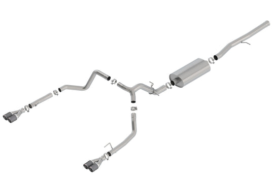 Borla 19 Chevrolet Silverado/GMC Sierra 1500 6.2L SS Touring Catback Exhaust - Carbon Fiber Tips - 140772CF