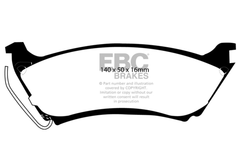 EBC 98 Mercedes-Benz M-Class (ML) ML320 3.2 Redstuff Rear Brake Pads - DP31233C