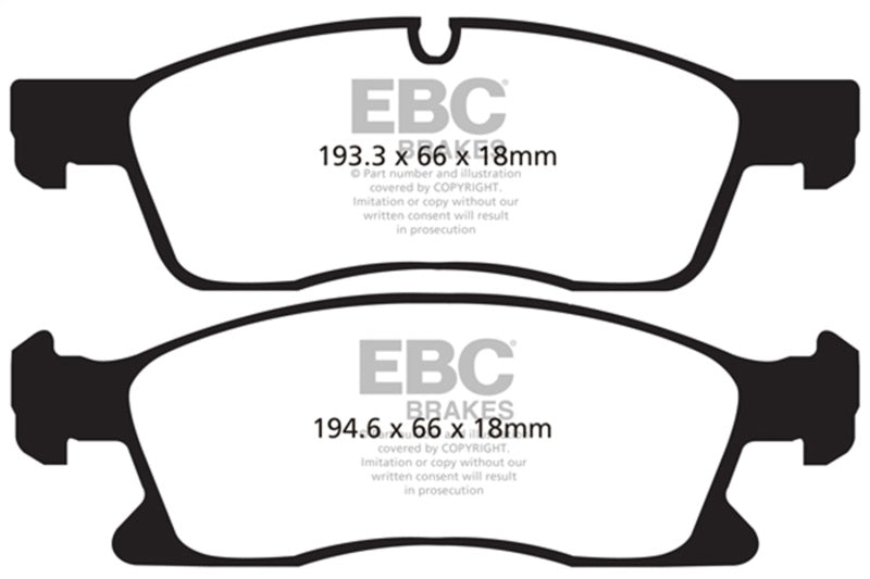 EBC 11+ Dodge Durango 3.6 Greenstuff Front Brake Pads - DP61871