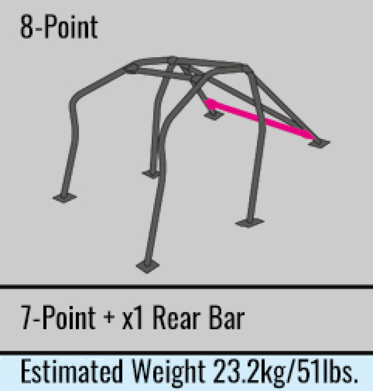 Cusco D1 Chromoly 8-PT Roll Cage Nissan BCNR33 (S/O/No Cancel) CUSCO BLUE - 232 261 G