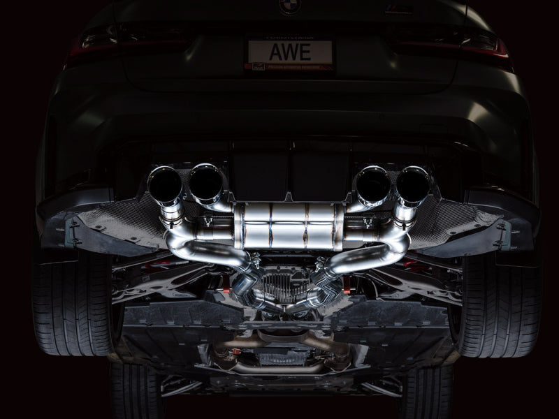 AWE Tuning SwitchPath Cat-Back Exhaust for BMW G8X M3/M4 - Chrome Silver Tips - 3025-43480