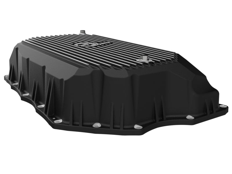 aFe 20-25 GM Diesel V8-6.6L L5P Transmission Pan w/ Machined Fins - Black - 46-71380B